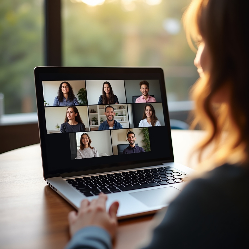 Remote-Team in asynchroner Abstimmungsrunde über Videocall